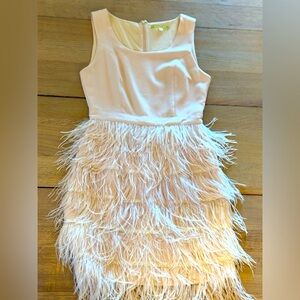 Beautiful Gianni Bini Pink Feather Dress. Size S